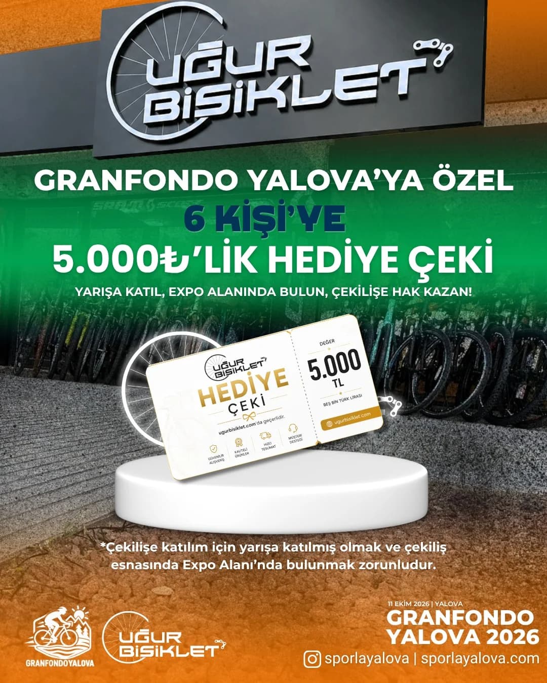 Expo Alanı'nda 6 Sporcuya 5.000 ₺ Uğur Bisiklet Hediye Çeki